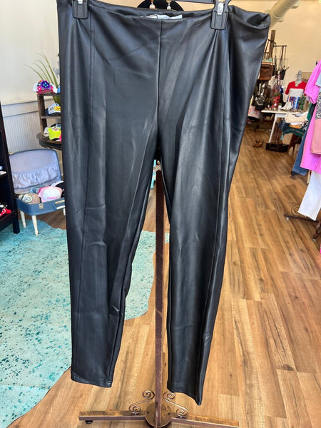 Black Faux Leather Legging Size 10