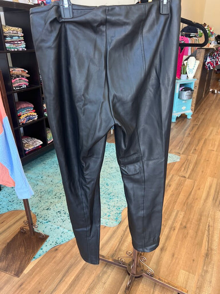 Black Faux Leather Legging Size 10