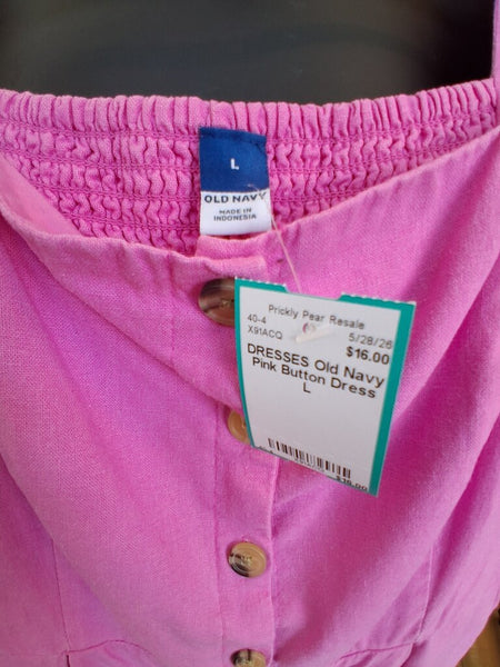 Old Navy Pink Button Dress L