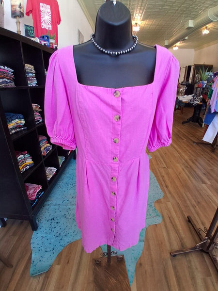 Old Navy Pink Button Dress L