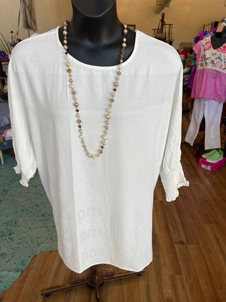 Jules & James White Flowy Blouse 2XL