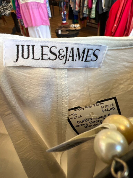 Jules & James White Flowy Blouse 2XL