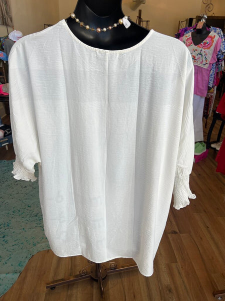 Jules & James White Flowy Blouse 2XL