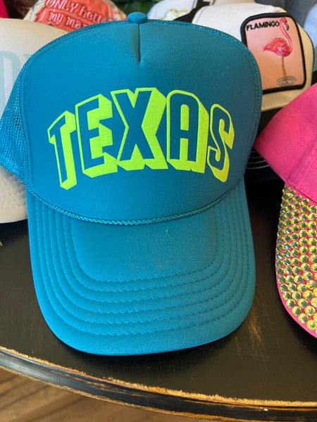 Teal/Lime Green Texas Trucker Hat