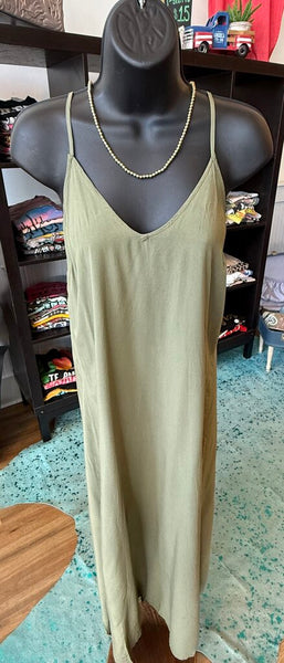 Old Navy Olive Green Maxi Dress Size S