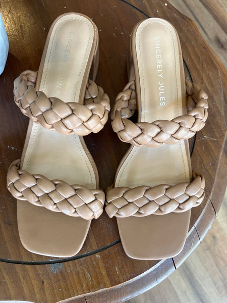 Sincerely Jules Beige Braided Sandals Size 10
