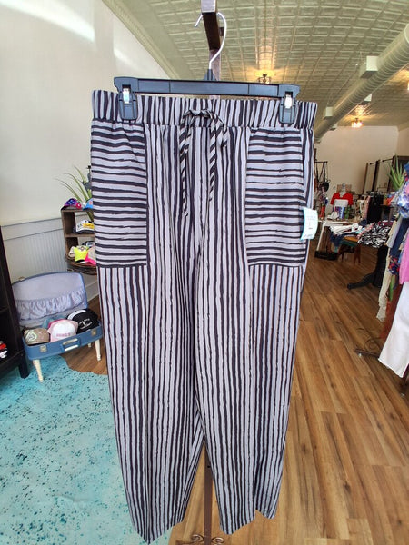 Silky Stripe Pants L