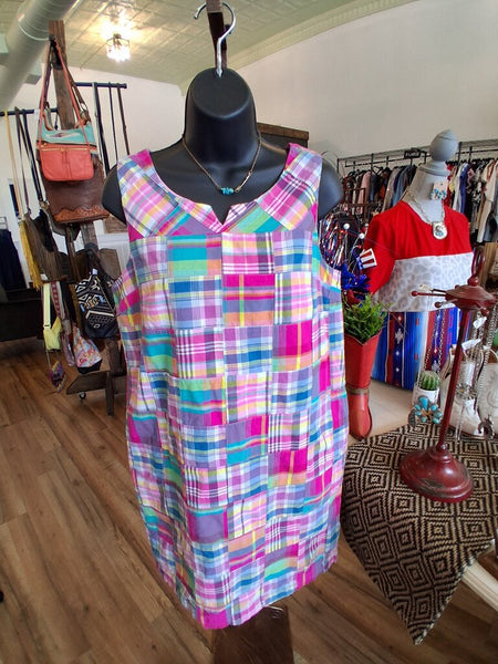 Talbots Summer Plaid Dress Size 10P