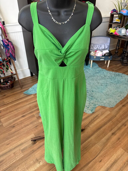 NY&C Green Jumpsuit with Buckle Back
