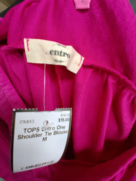 Entro One Shoulder Tie Blouse M