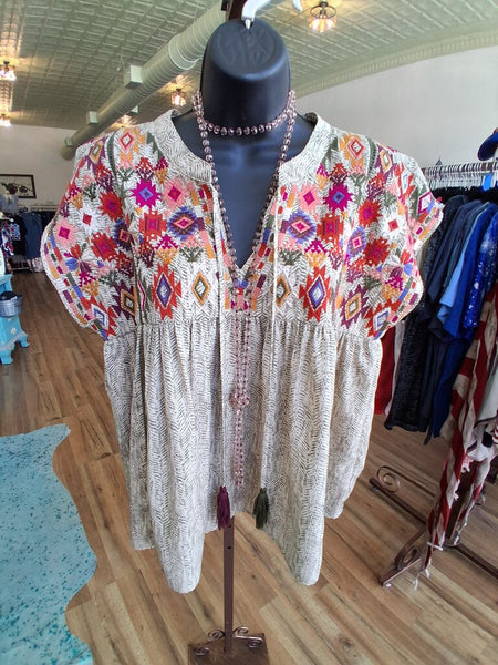 THML Embroidery Jen Blouse M