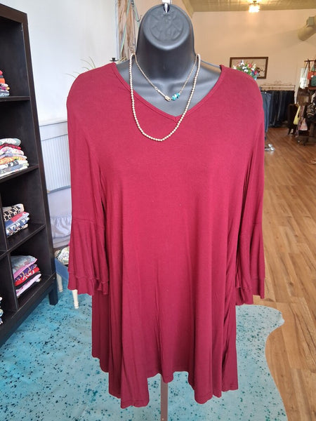 Southern Stitch Maroon Basic Blouse M