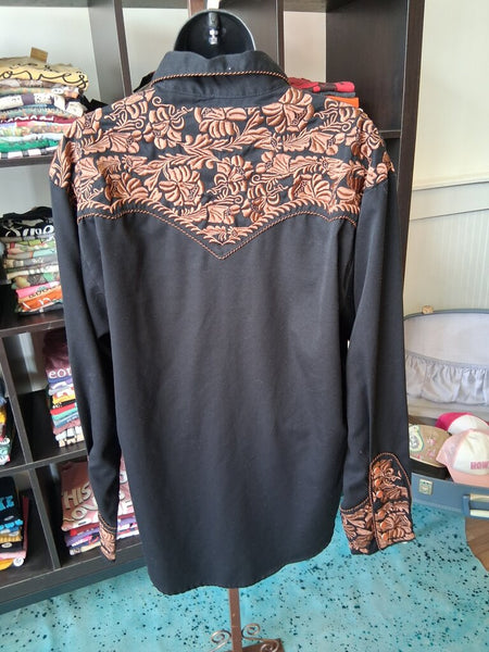 Scully Bronze Embroidery Button Down M