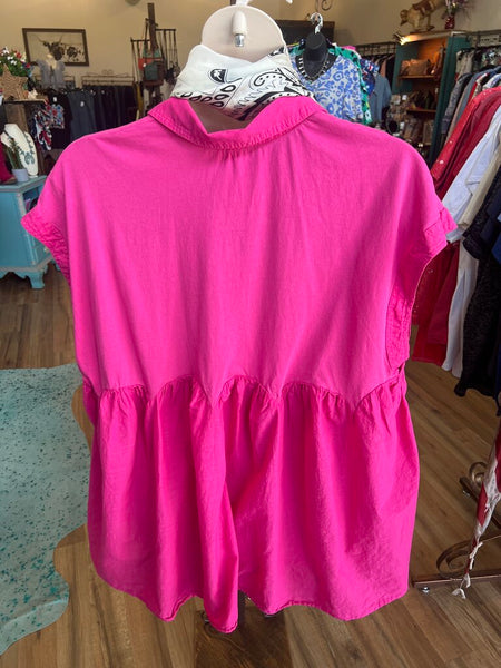 Anthropology Pink Tiered Dress L