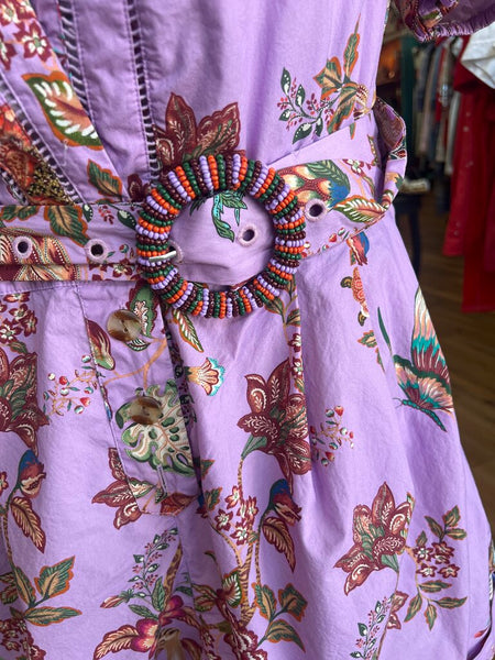 Farm Rio Lilac Floral Romper XL