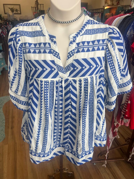 Old Navy Patterned Embroidery Blouse 3X