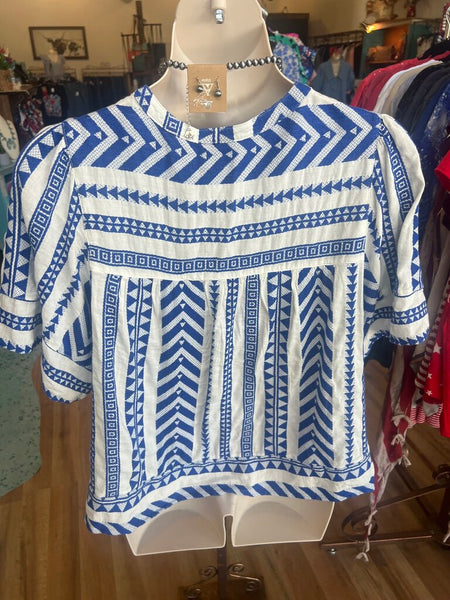 Old Navy Patterned Embroidery Blouse 3X
