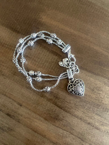 Brighton Reno Silver Heart Bracelet