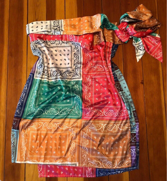 Boho Bandana Wrap Skirt One Size
