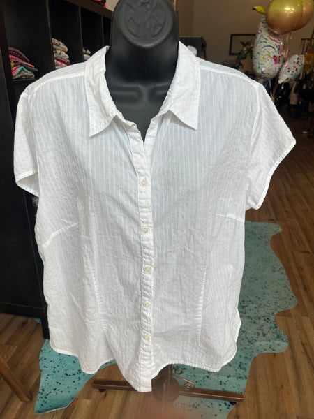 White Button Up Top XL