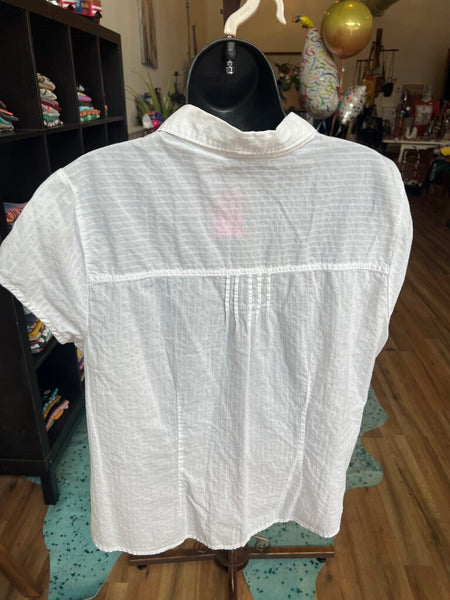 White Button Up Top XL