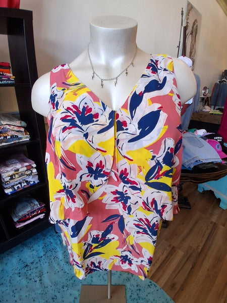 Tropical Floral Tank Size 2X