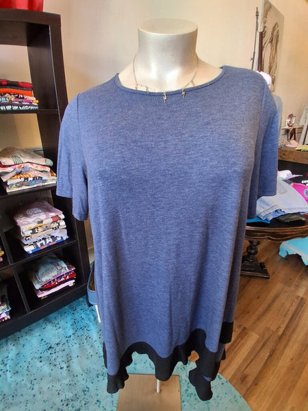 NWT Blue Top with Black Trim Size 3X