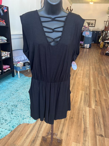 BiBi Black Romper NWT Size L
