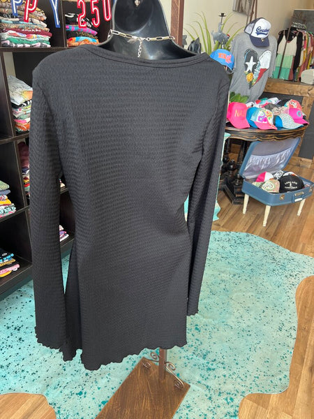 Forever 21 Black Flare SleeveMini Dress Size