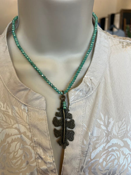 Beaded Feather Necklace