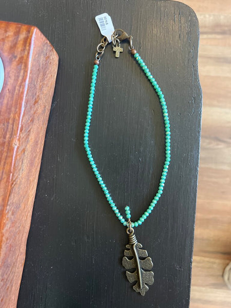 Beaded Feather Necklace