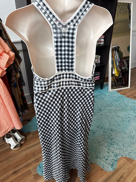 Black and White Checkered Halter Top Dress Size 14