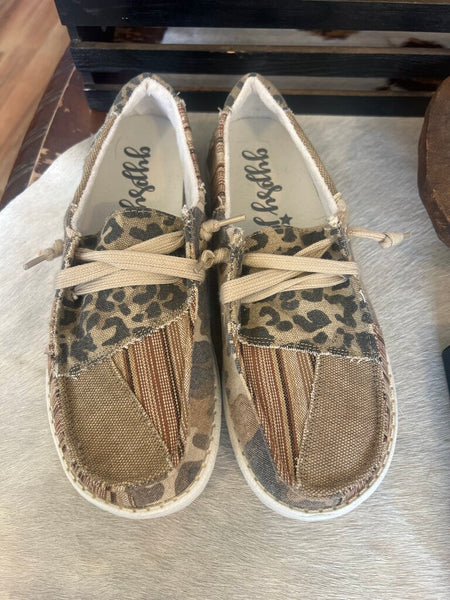 Gypsy Jazz Camo and Leopard Slip On Shoes Size 7 NWOT