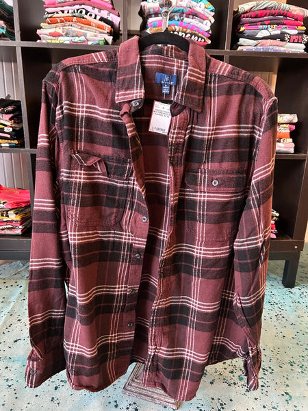 NWOT HEY PUMPKIN PLAID FLANNEL SZ XL