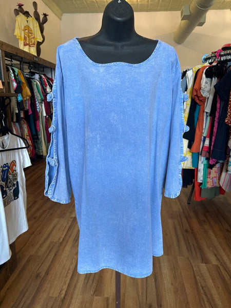 Denim Open Knot Arm Tunic Size XL