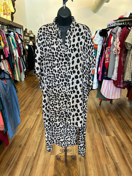 NWT Bibi Leopard Button Down Dress Size Small