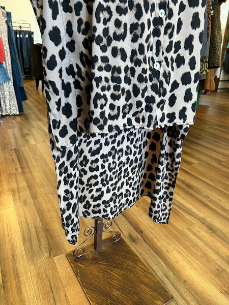 NWT Bibi Leopard Button Down Dress Size Small