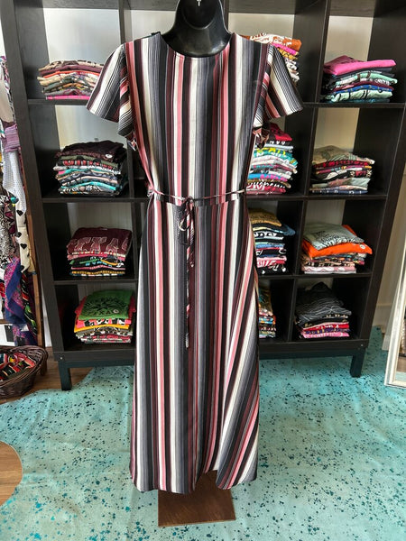 F21 Striped Hi-Low Wrap Dress Size S