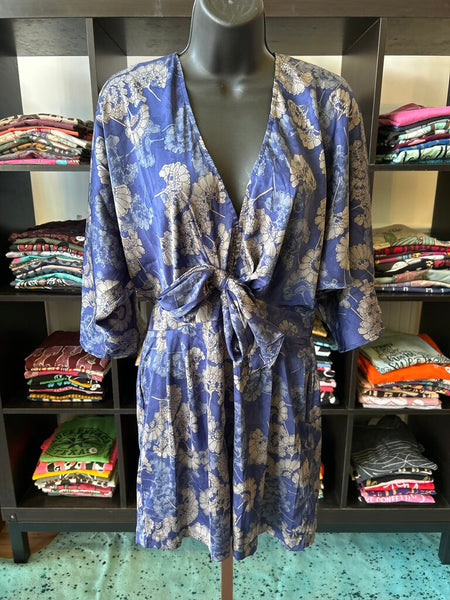 Blue Floral Romper NWT Size M