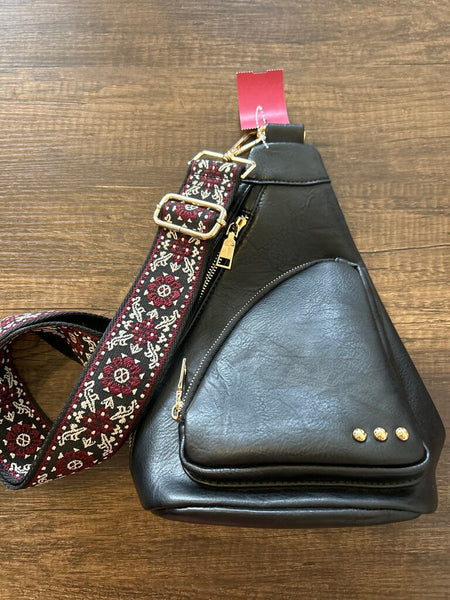 Black/Gold Austin Sling Bag