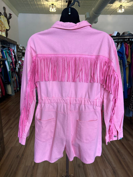Pink Bling Fringe Romper Size 3XL