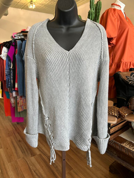Umgee Gray Chunky Sweater Size M