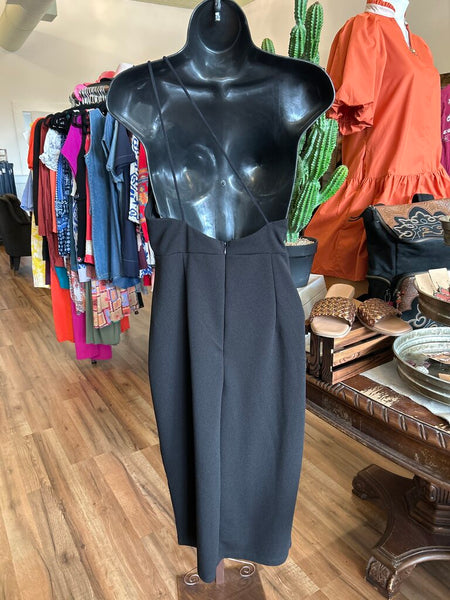 Black One shoulder Cocktail Dress Size L