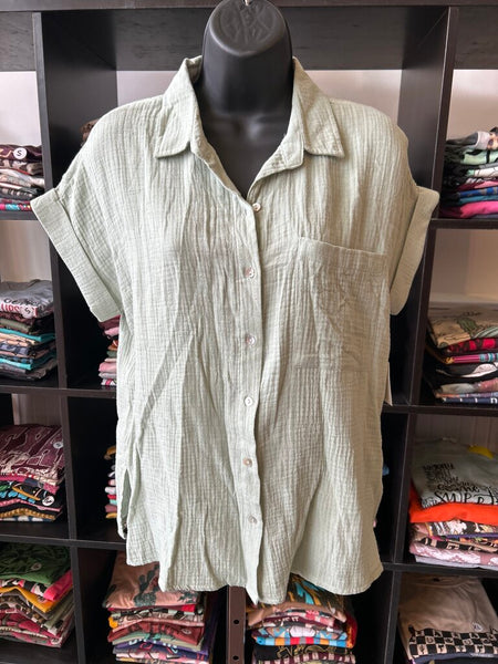 Sage Green Button Up NWT Size S
