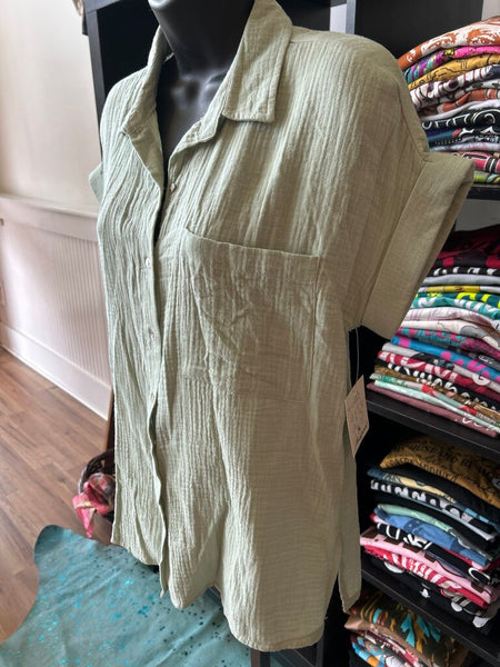 Sage Green Button Up NWT Size S