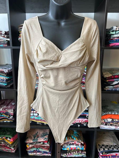 Entro Gold Metallic Bodysuit Size M
