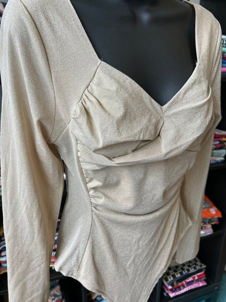Entro Gold Metallic Bodysuit Size M