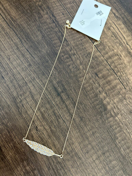 Liz Claiborne Gold and Diamond Leaf Necklace