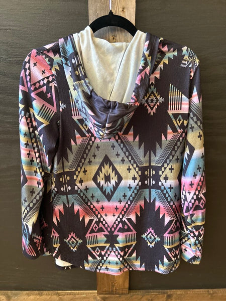 Multi-print Aztec print hoodie Size S