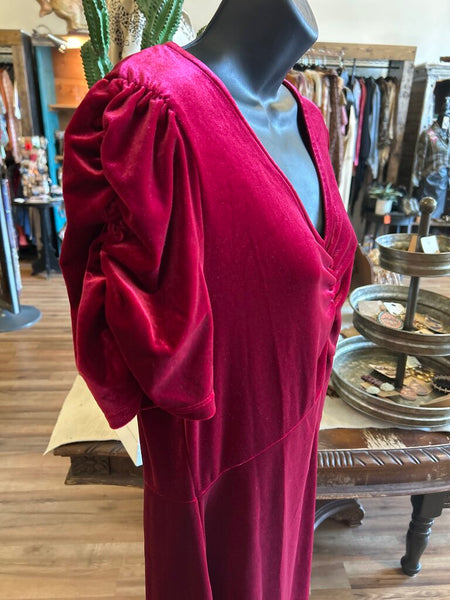 Time & Tru Red Velvet Mini Dress Size L